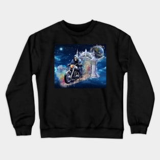 Hell to Heaven Skeleton Motorcycle Rider Crewneck Sweatshirt